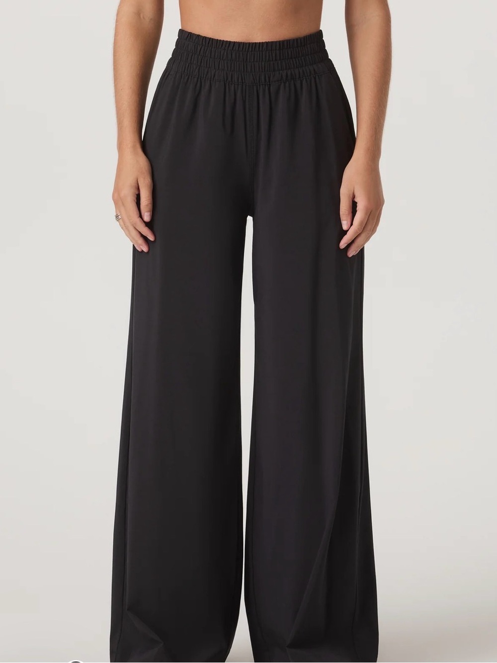 57. Vuori Black Wide-Leg Pants